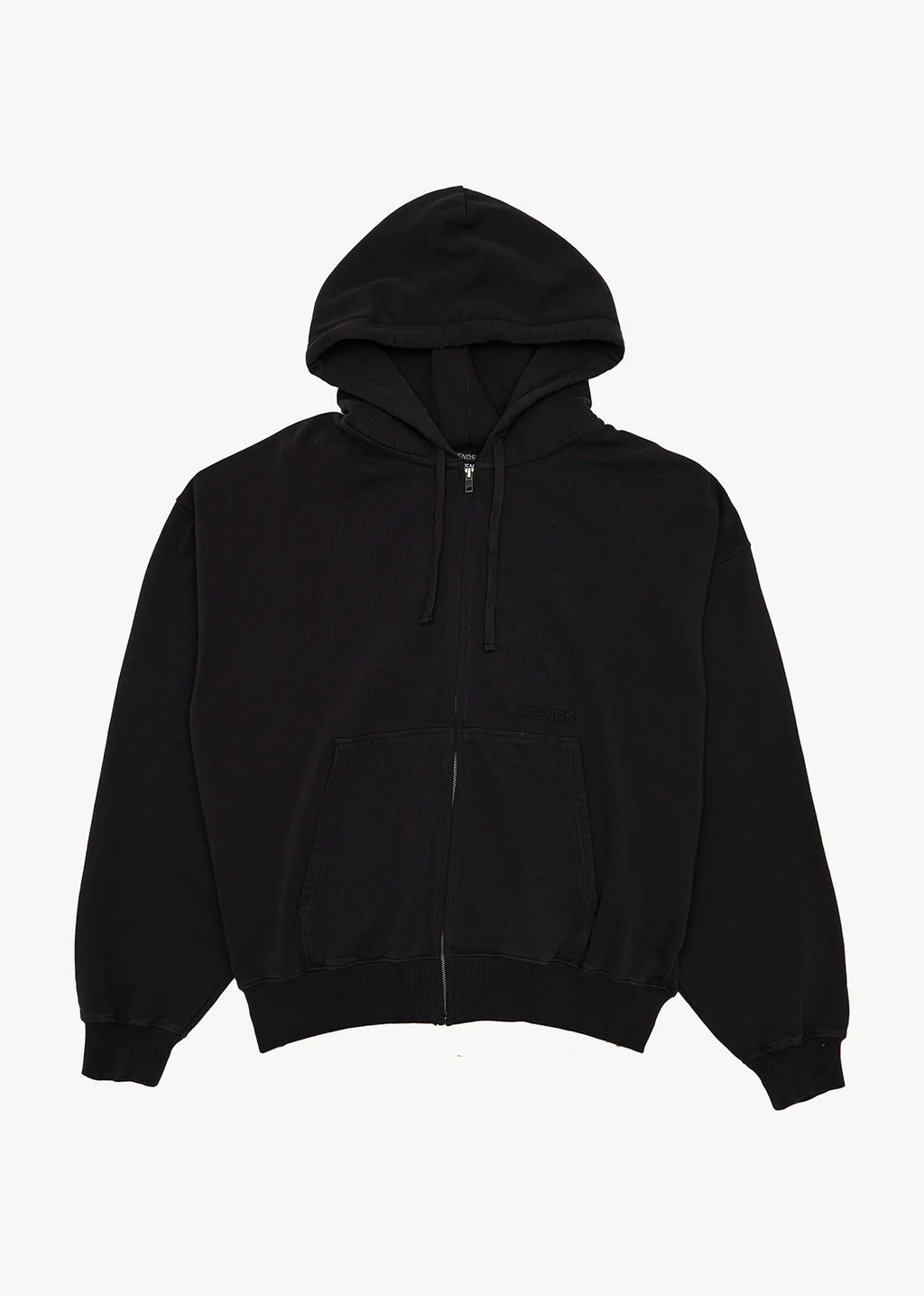 GENESIS BOXY ZIP HOOD | STONE BLACK