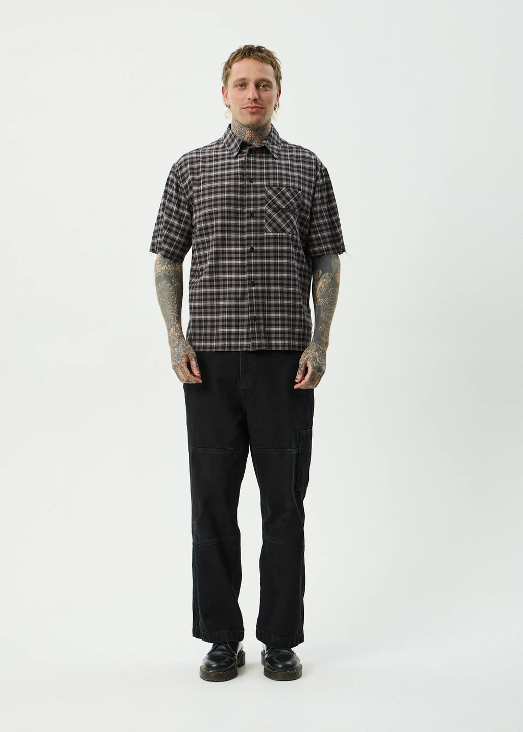 DARKNESS SHORT SLEEVE SHIRT | BLACK CHECK