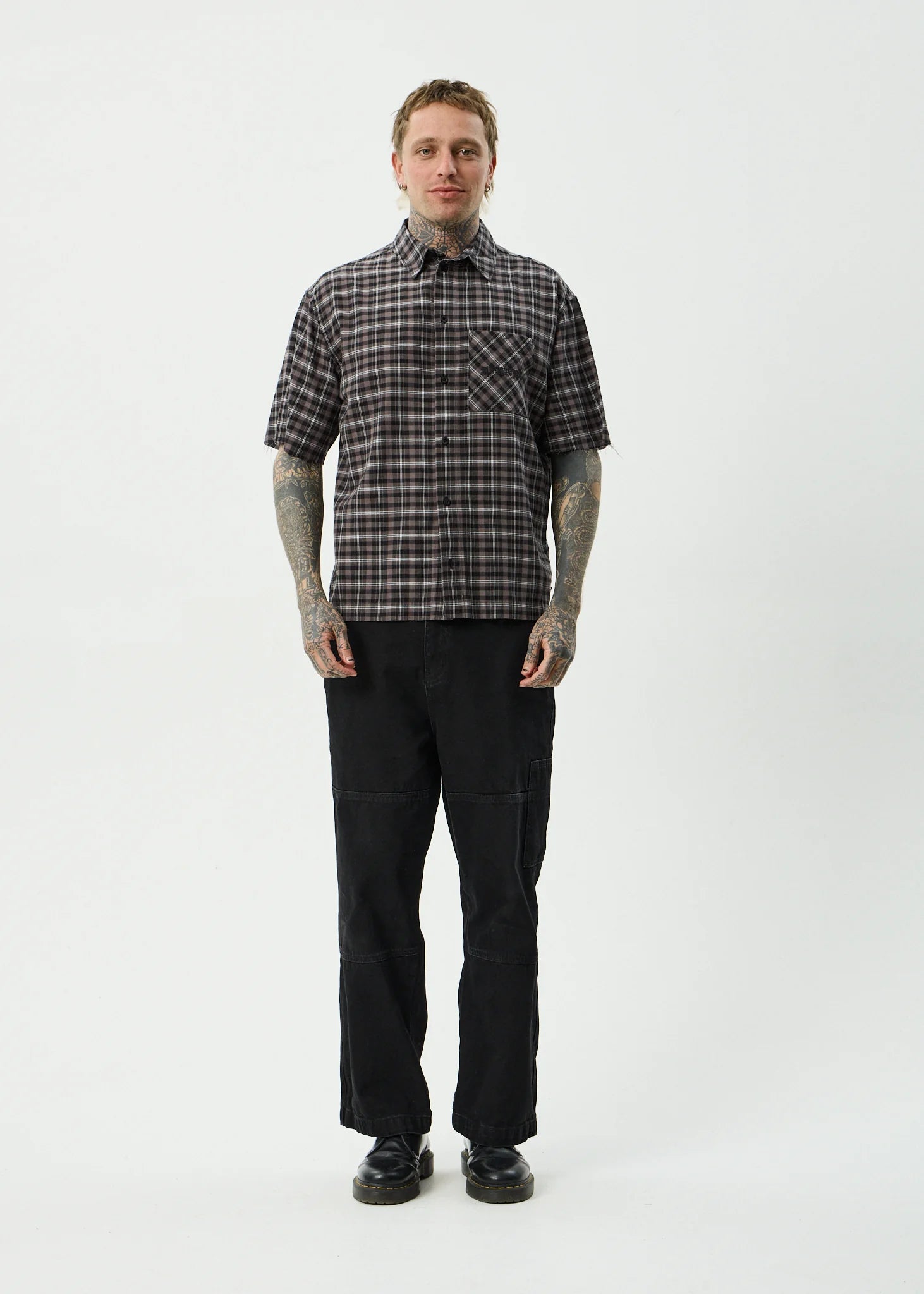 DARKNESS SHORT SLEEVE SHIRT | BLACK CHECK