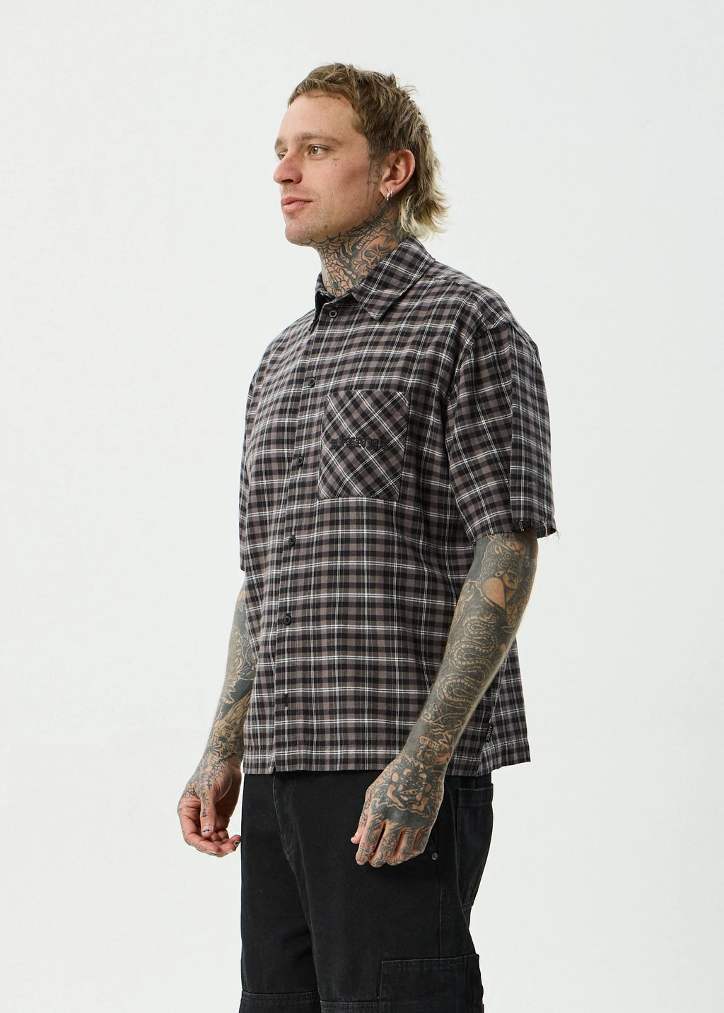DARKNESS SHORT SLEEVE SHIRT | BLACK CHECK
