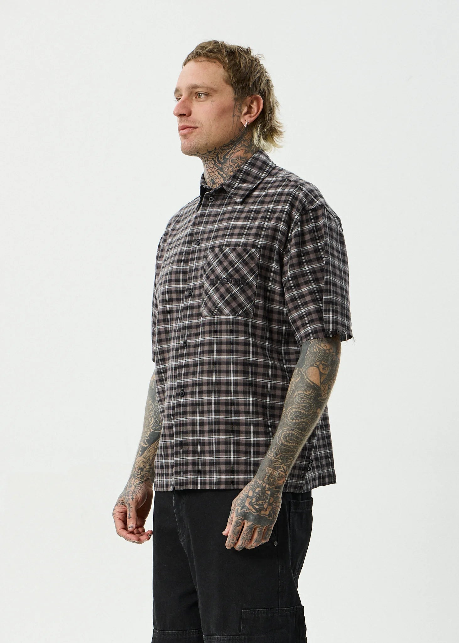 DARKNESS SHORT SLEEVE SHIRT | BLACK CHECK