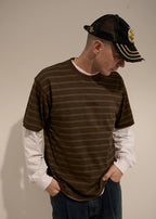 Afends Eureka Boxy Tee Coffee Stripe