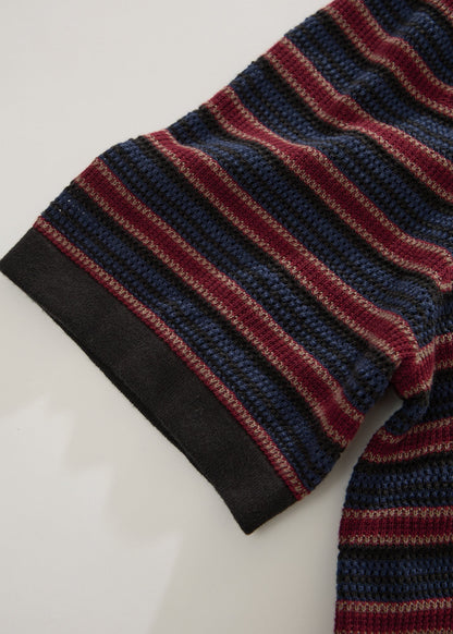 Afends Club Knit Polo Shirt Club Stripe 8