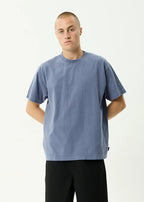 Afends Genesis Heavyweight Boxy Tee Washed Slate Blue