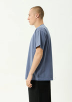 Afends Genesis Heavyweight Boxy Tee Washed Slate Blue
