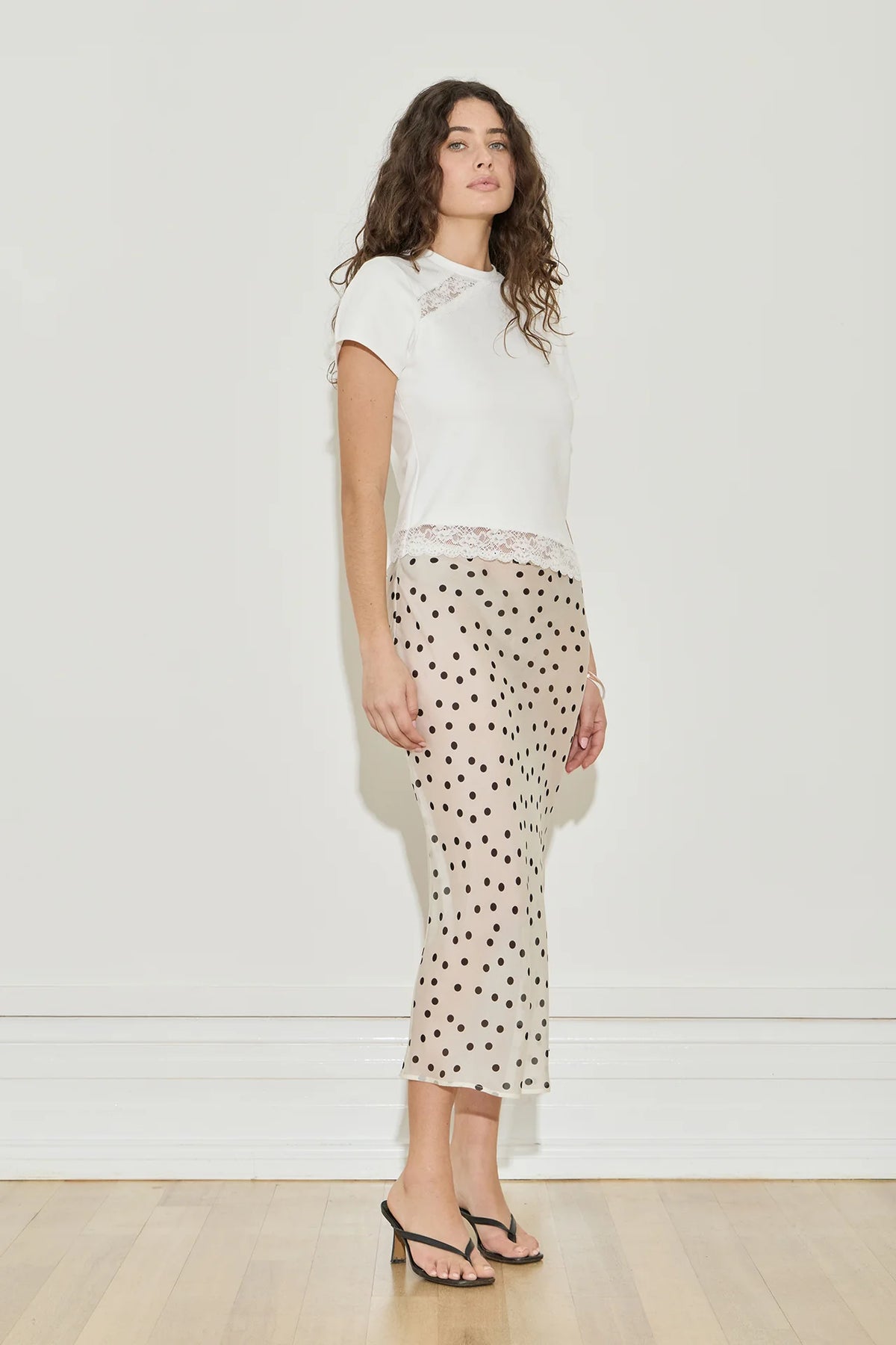 Maison Essentiele Lace Trimmed Baby Tee White