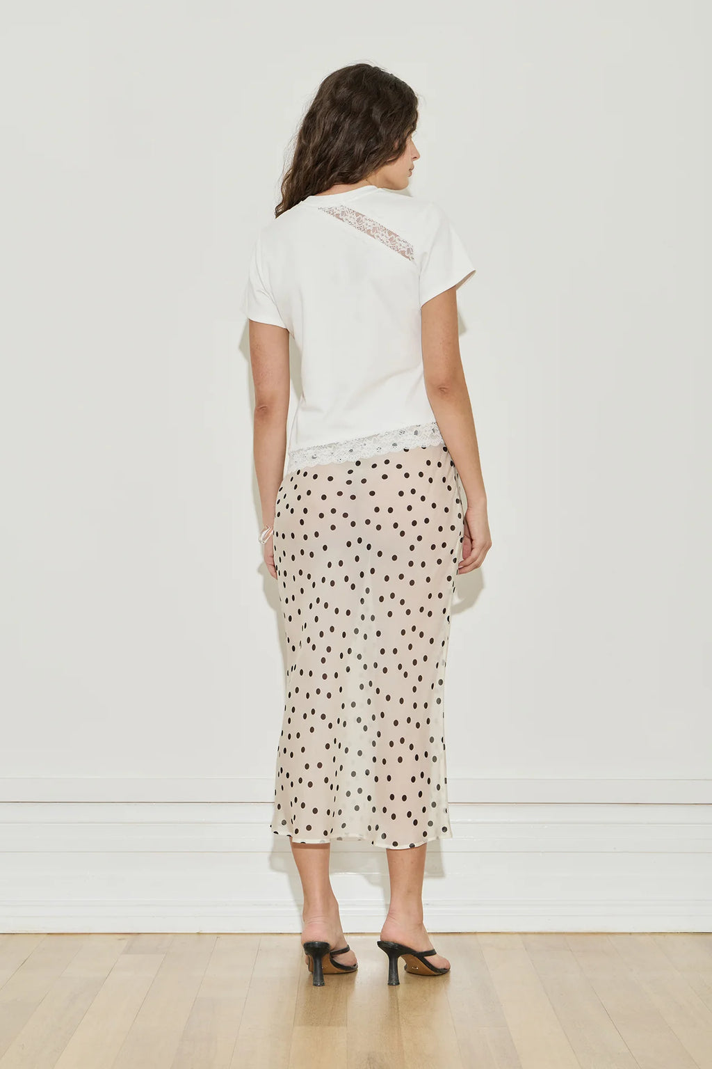 Maison Essentiele Lace Trimmed Baby Tee White