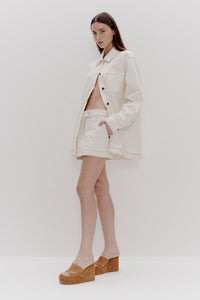 ROCKET DENIM MINI SKIRT | BONE