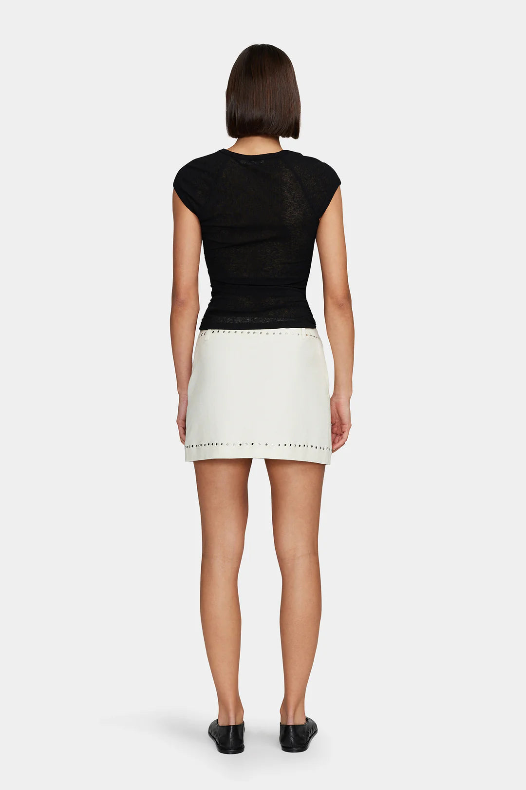 MITCHELL STUDDED SKIRT | CREAM