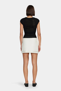 MITCHELL STUDDED SKIRT | CREAM