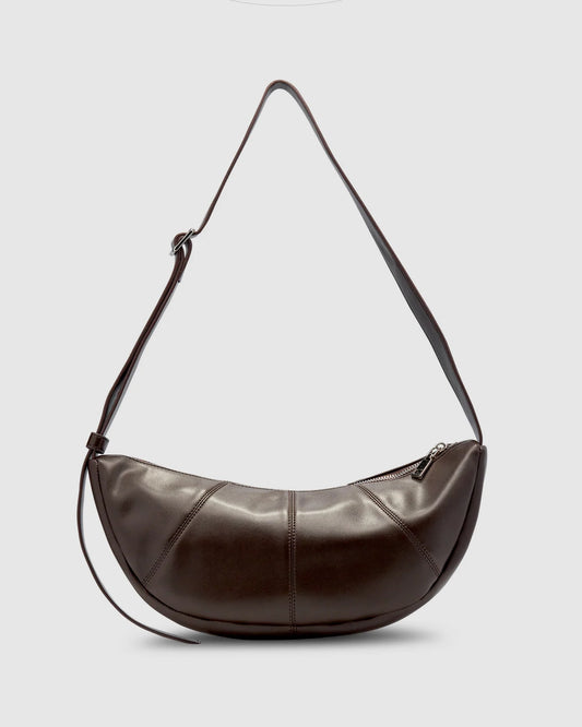 MISCHA CRESCENT BAG | DARK CHOCOLATE