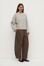 MALONE STRIPE WIDE SLEEVE TEE | CREAM/BLACK