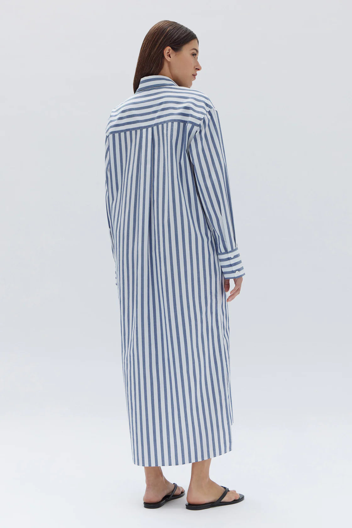 MARIE POPLIN SHIRT DRESS | ROYAL STRIPE