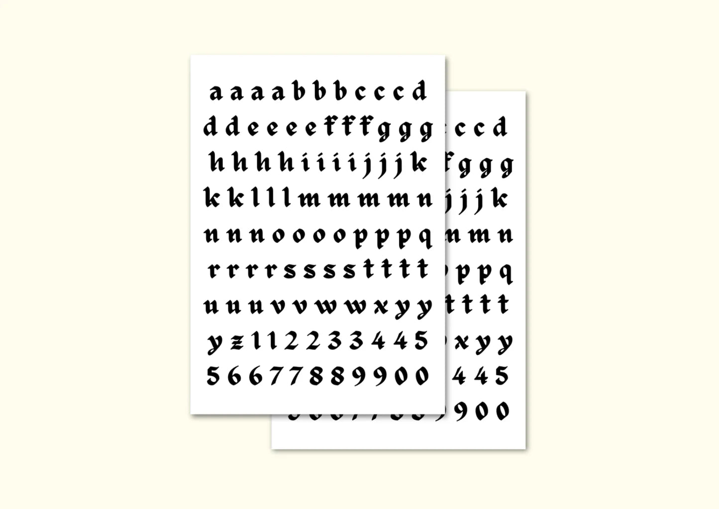 MEDIEVAL ALPHABET STICKER SHEET | BLACK