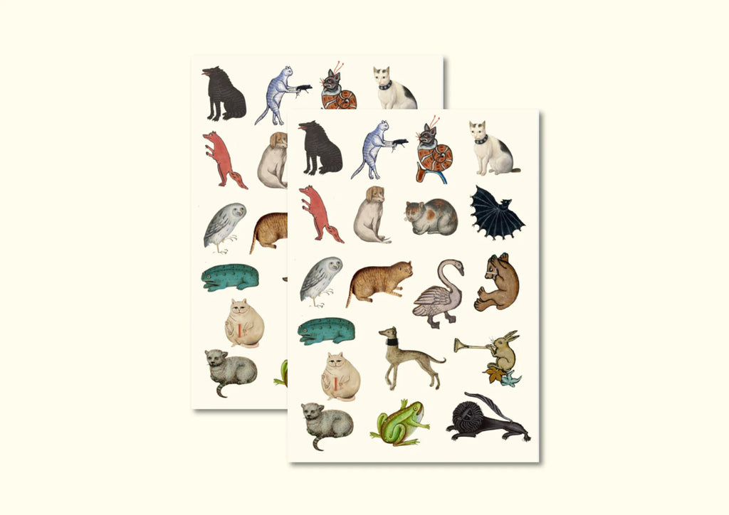 SHELLFLOWER MEDIEVAL ANIMAL STICKER SHEET