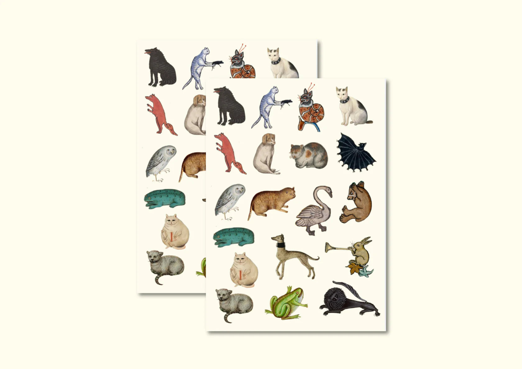 SHELLFLOWER MEDIEVAL ANIMAL STICKER SHEET