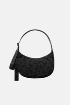 Baggu Medium Nylon Cresent Bag Charcoal Ditsy Floral