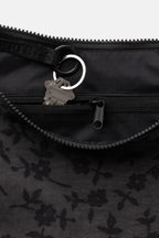 Baggu Medium Nylon Cresent Bag Charcoal Ditsy Floral