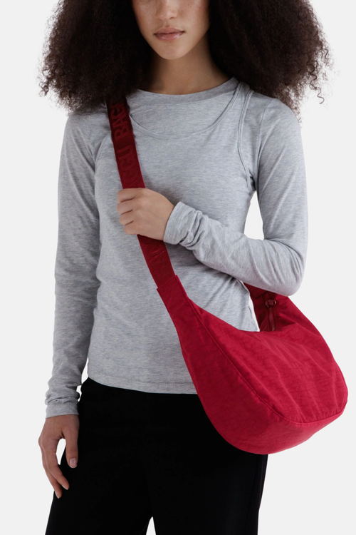 Baggu Medium Nylon Cresent Bag Cherry