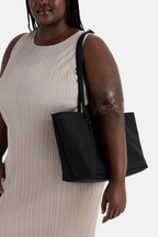 Medium Nylon Reversible Tote Black Mix