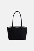 Medium Nylon Reversible Tote Black Mix