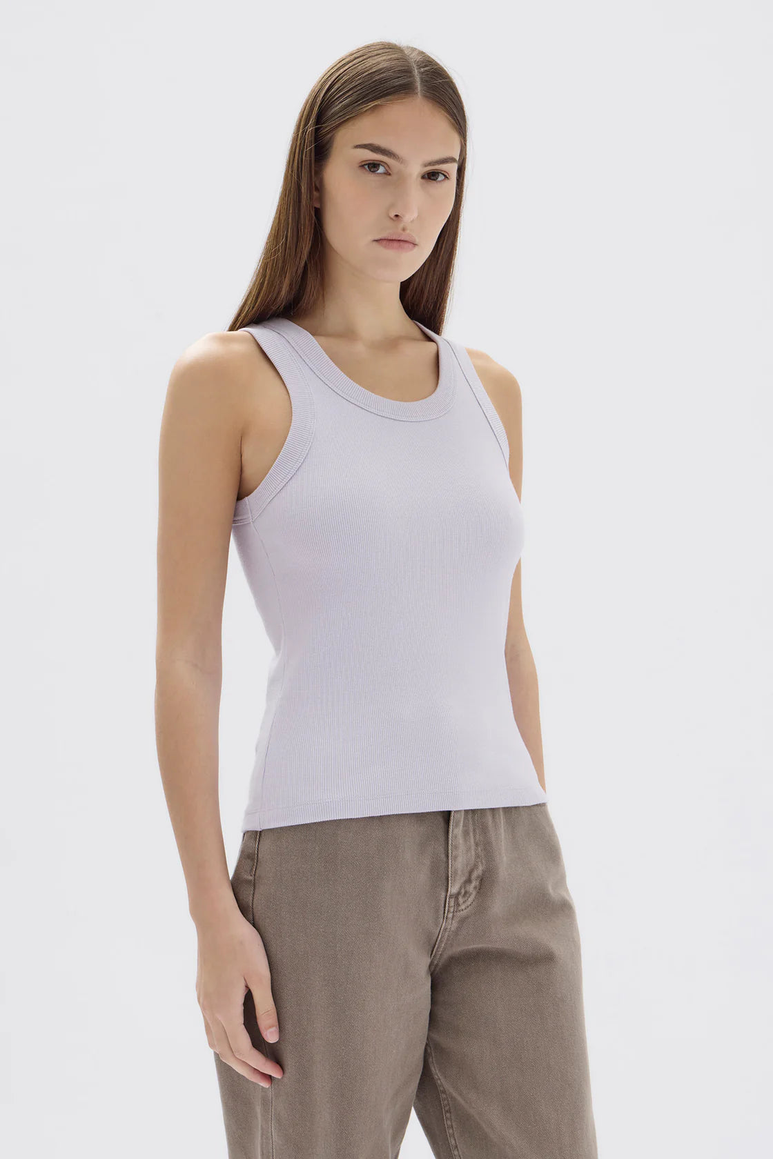 MIANA ORGANIC RIB TANK | JACARANDA