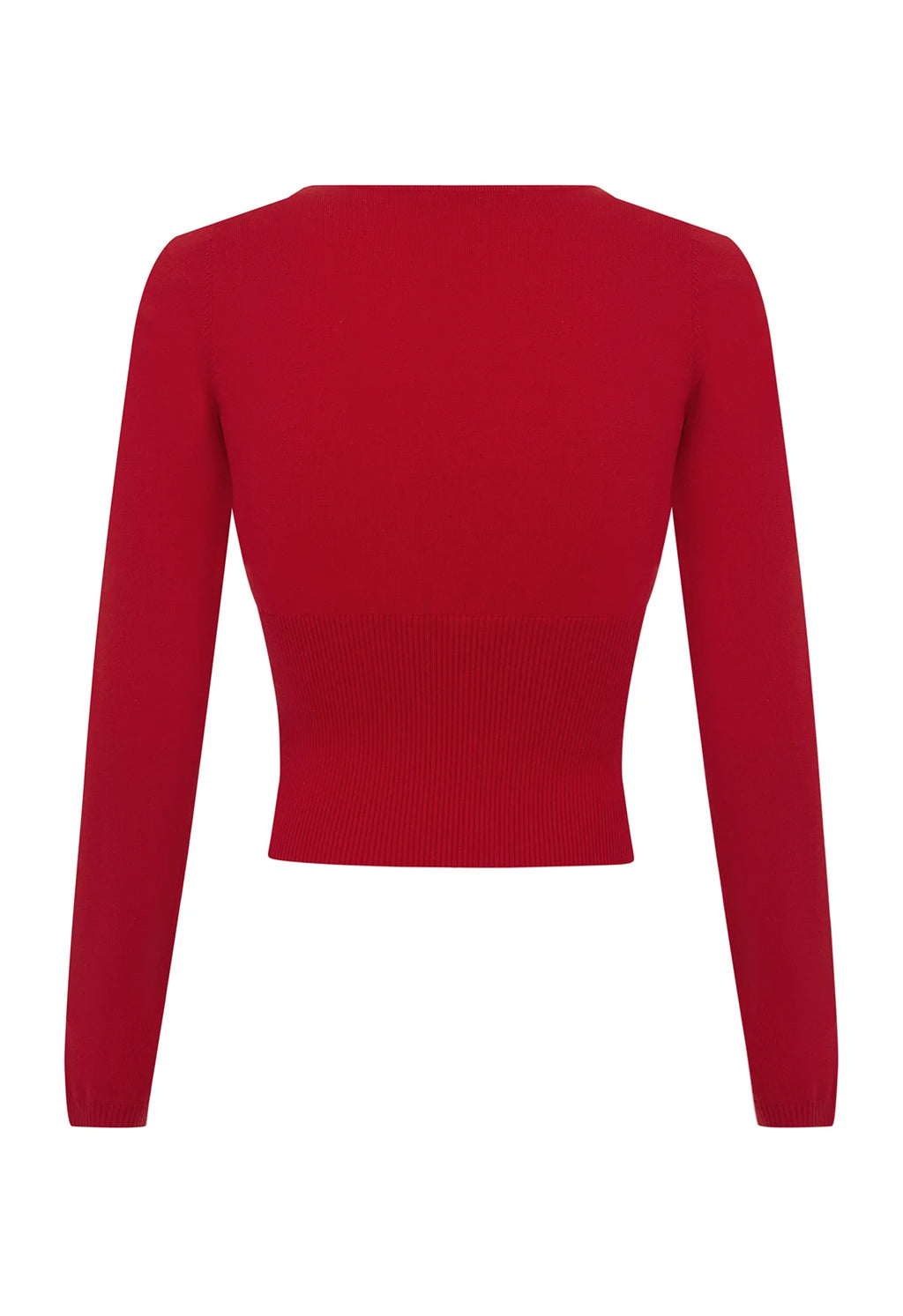Olga Joan Mock Wrap Knit Top Rossa
