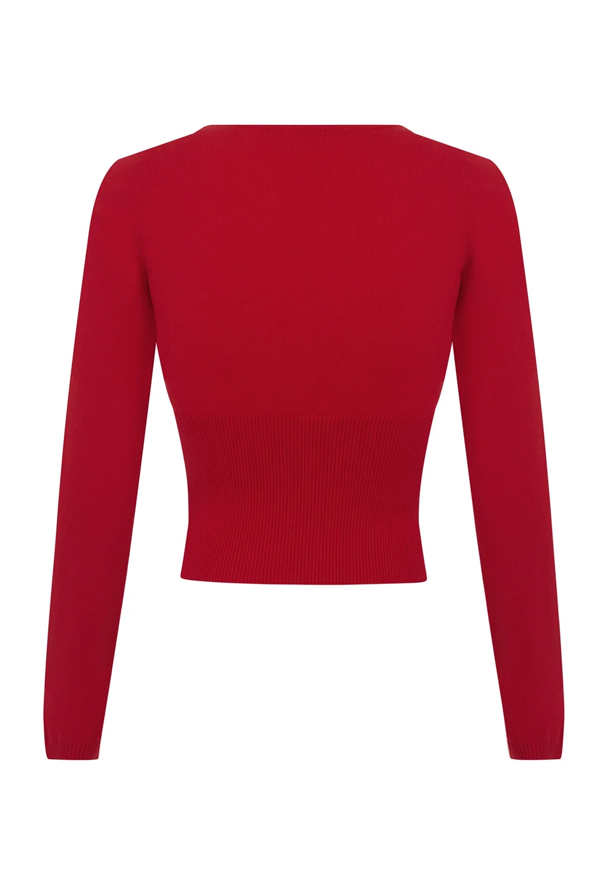 Olga Joan Mock Wrap Knit Top Rossa
