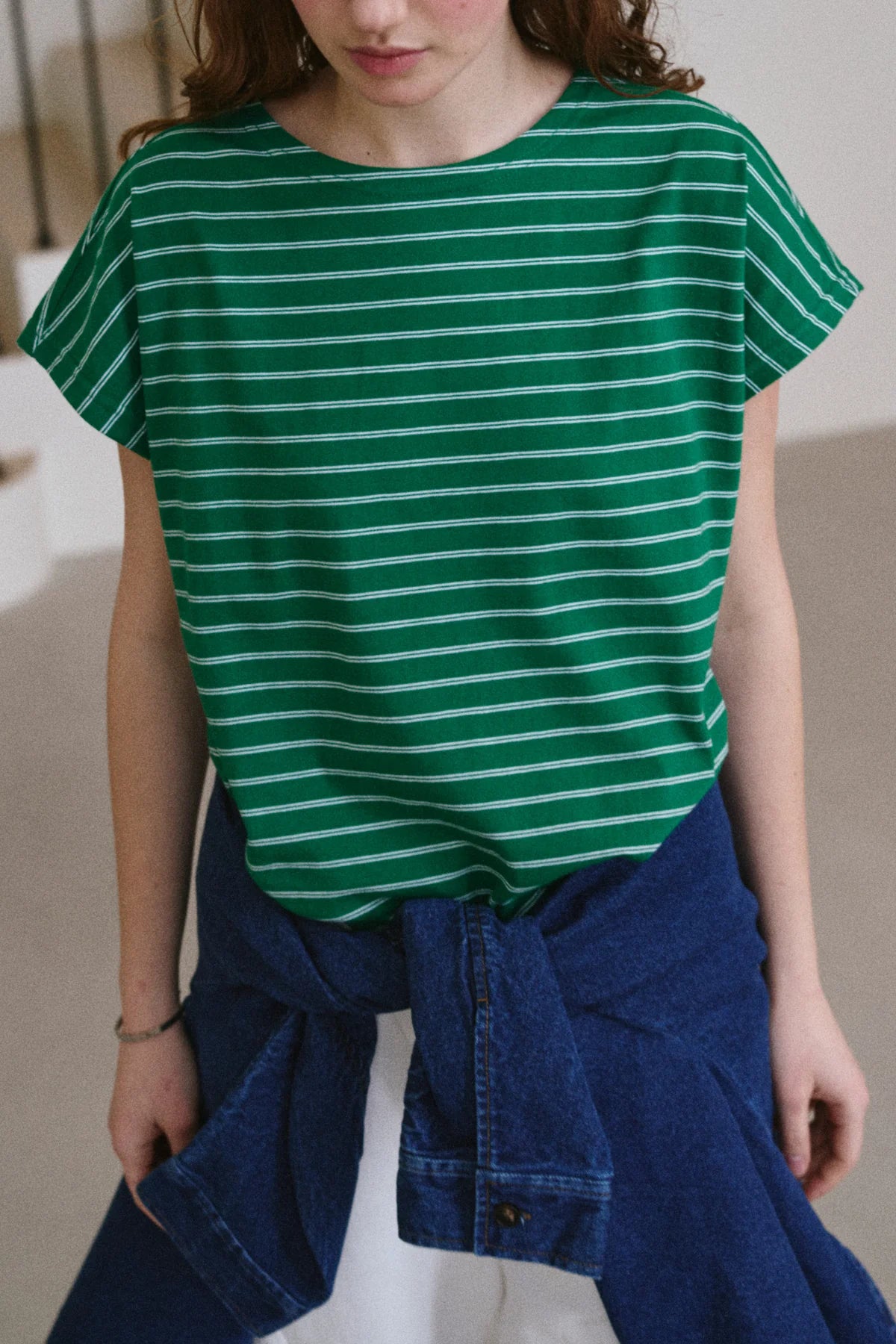 CHÉRIE TEE | GREEN/WHITE