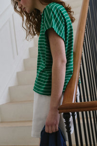 CHÉRIE TEE | GREEN/WHITE