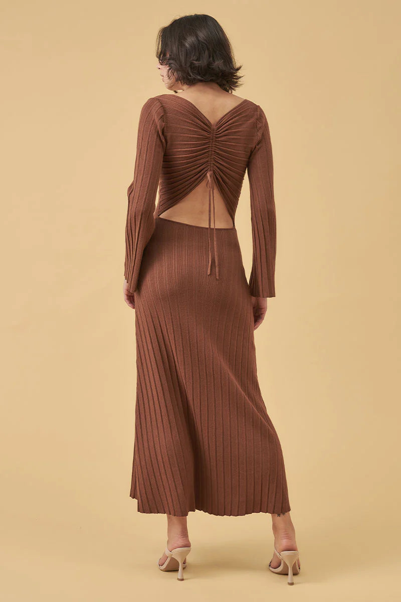 SENSE KNIT DRESS | CHOCOLATE