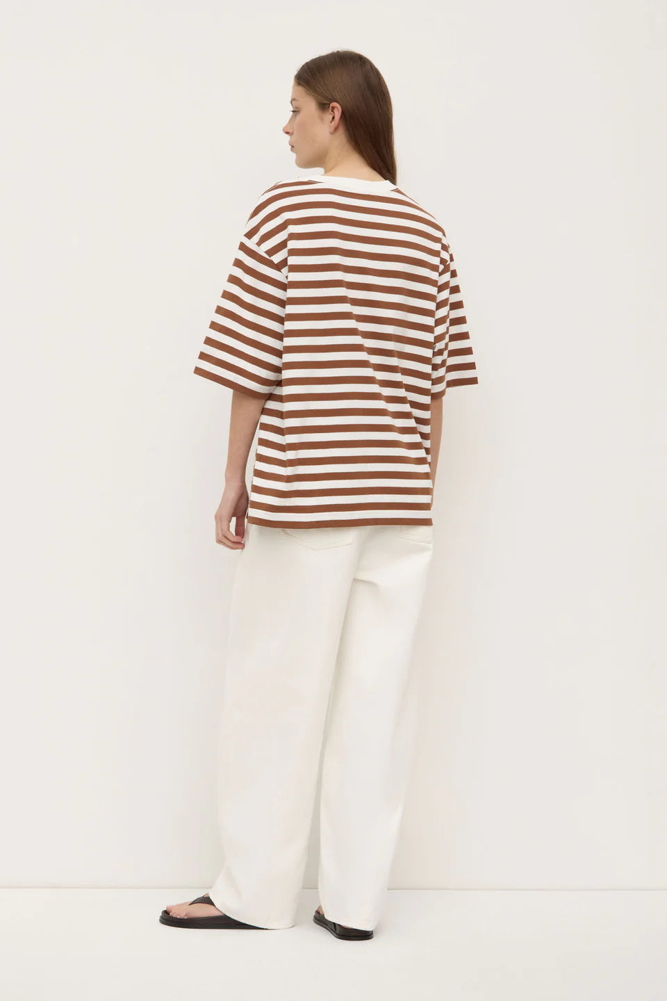 MONTE STRIPE COTTON SHORT SLEEVE TEE | EARTH/ANTIQUE WHITE