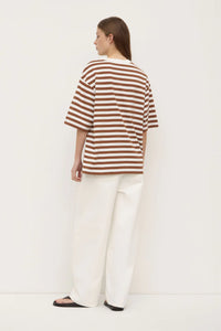 MONTE STRIPE COTTON SHORT SLEEVE TEE | EARTH/ANTIQUE WHITE