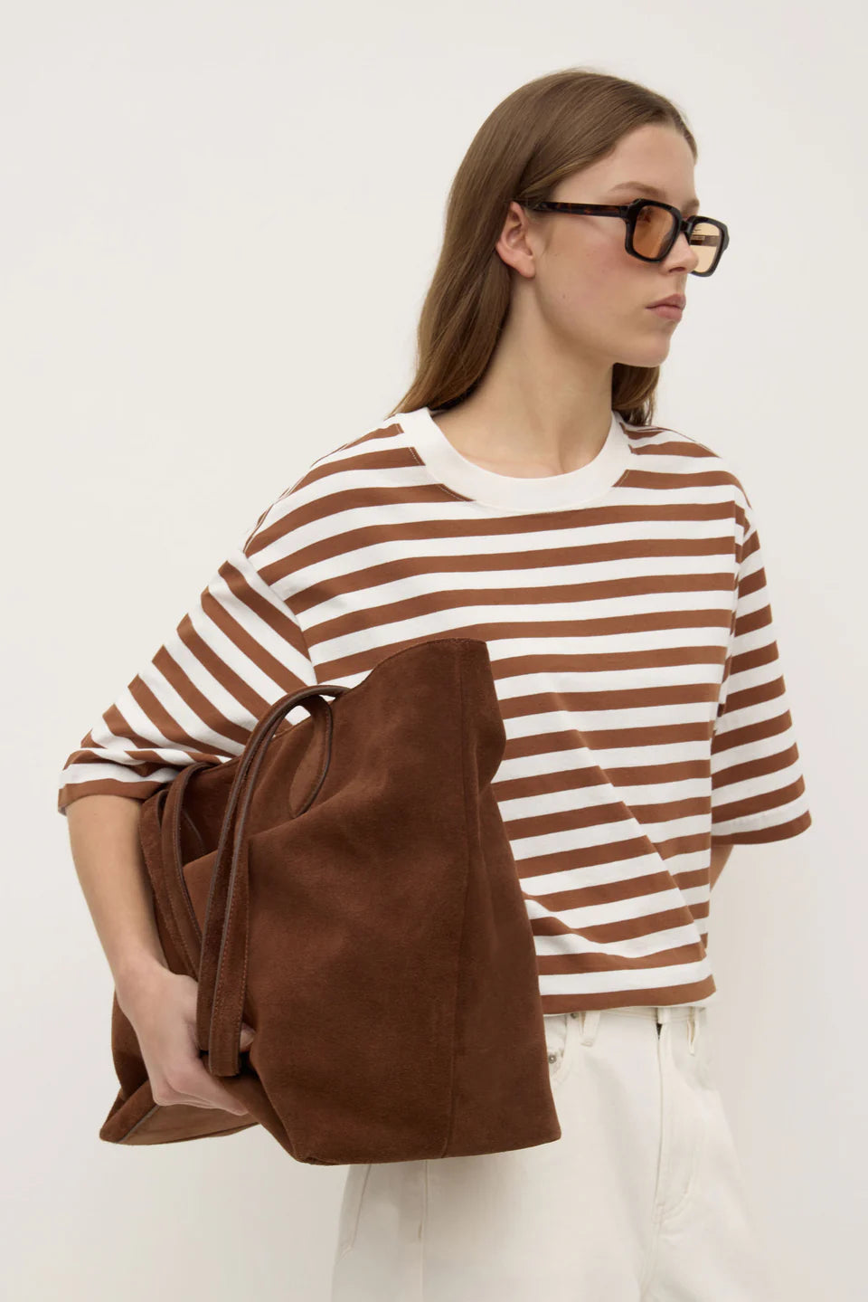MONTE STRIPE COTTON SHORT SLEEVE TEE | EARTH/ANTIQUE WHITE