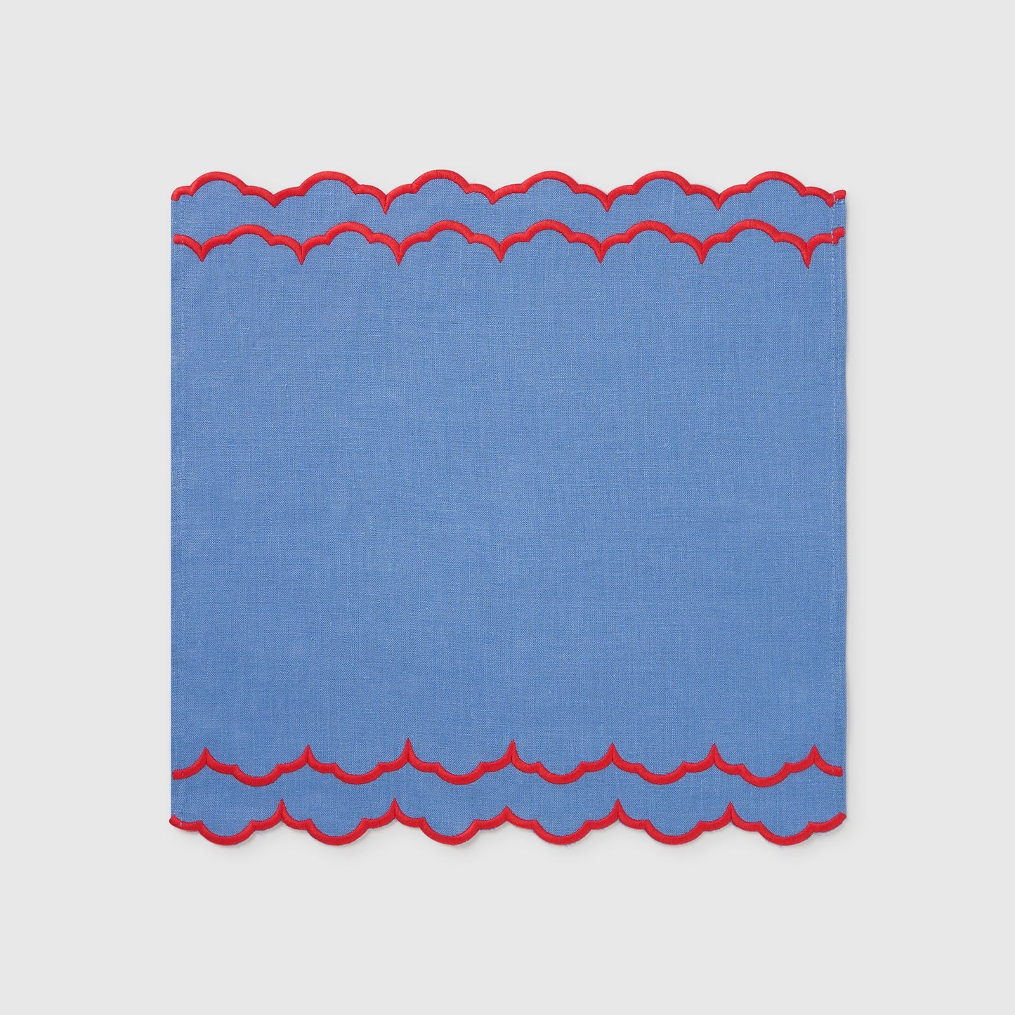 OLIVIA NAPKIN SET | OCEAN BLUE/ SCARLET RED