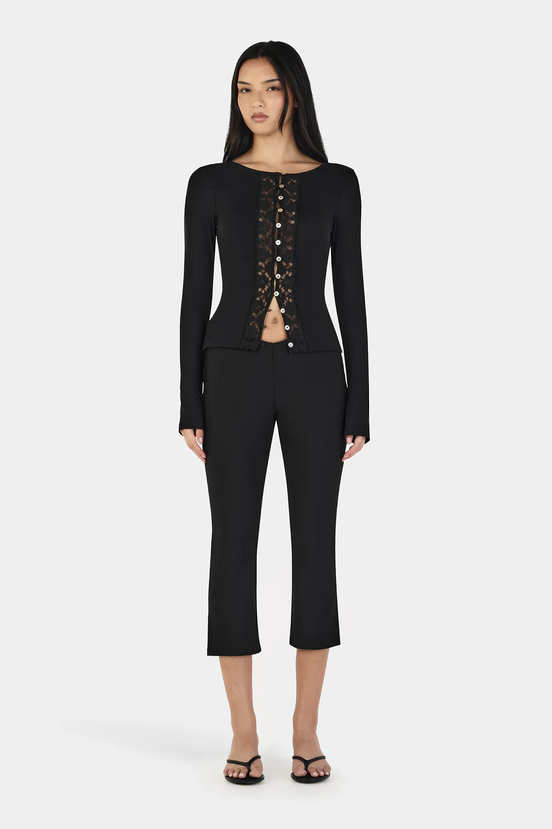 NINA CARDI TOP | BLACK