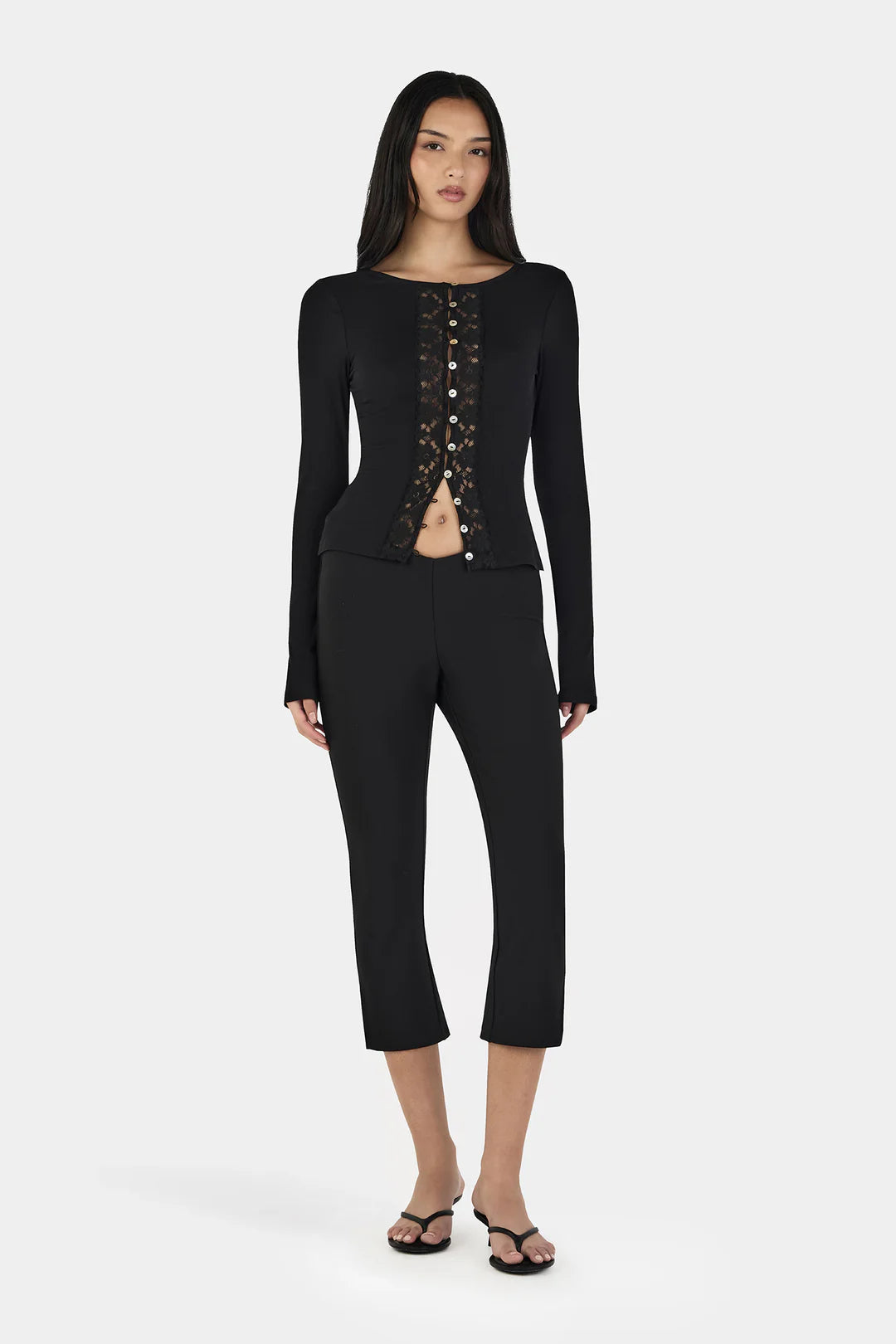 NINA CARDI TOP | BLACK