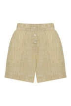 LOUNGE STRIPE LINEN SHORT | MOSS STRIPE