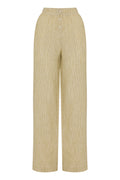 LOUNGE STRIPE LINEN PANT | MOSS STRIPE