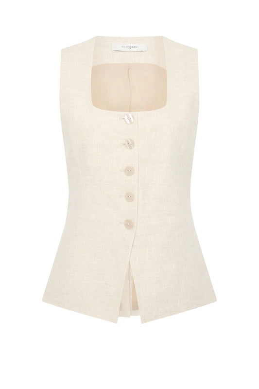 CLIO LINEN VEST | NATURAL