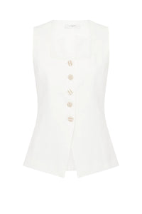 CLIO LINEN VEST | WHITE