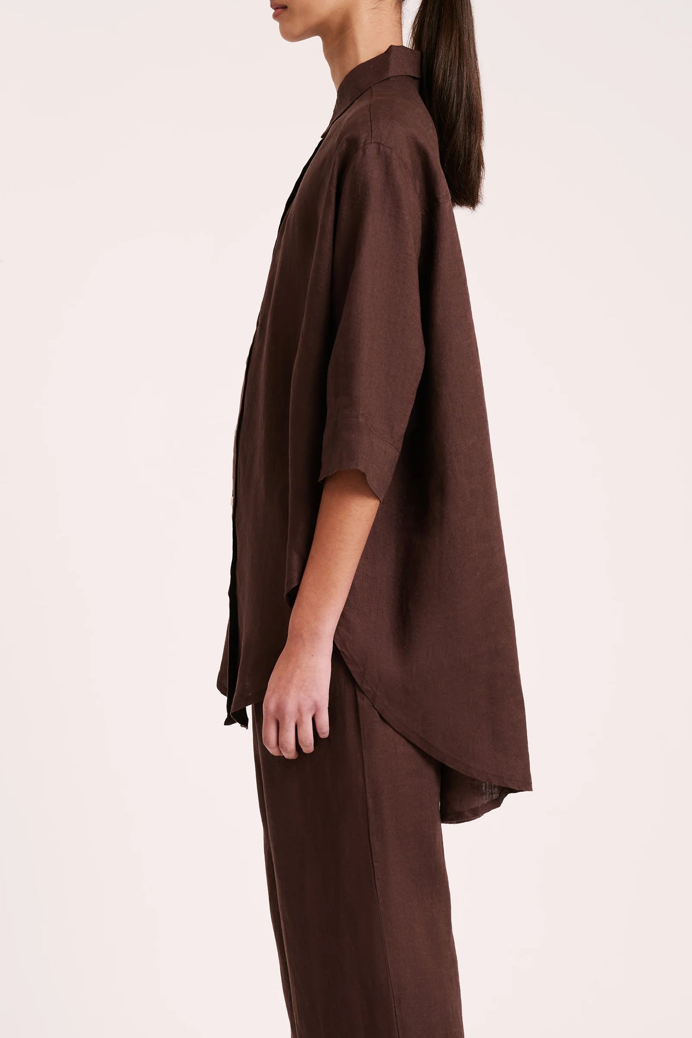 LOUNGE LINEN LONGLINE SHIRT | CHICO