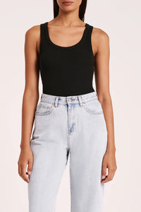 ORGANIC RIB SINGLET | BLACK
