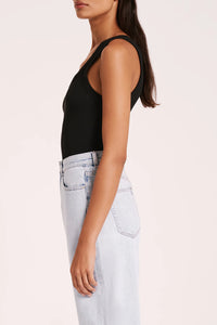 ORGANIC RIB SINGLET | BLACK