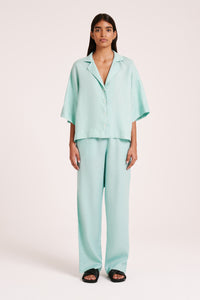 LOUNGE LINEN PANT | AQUA