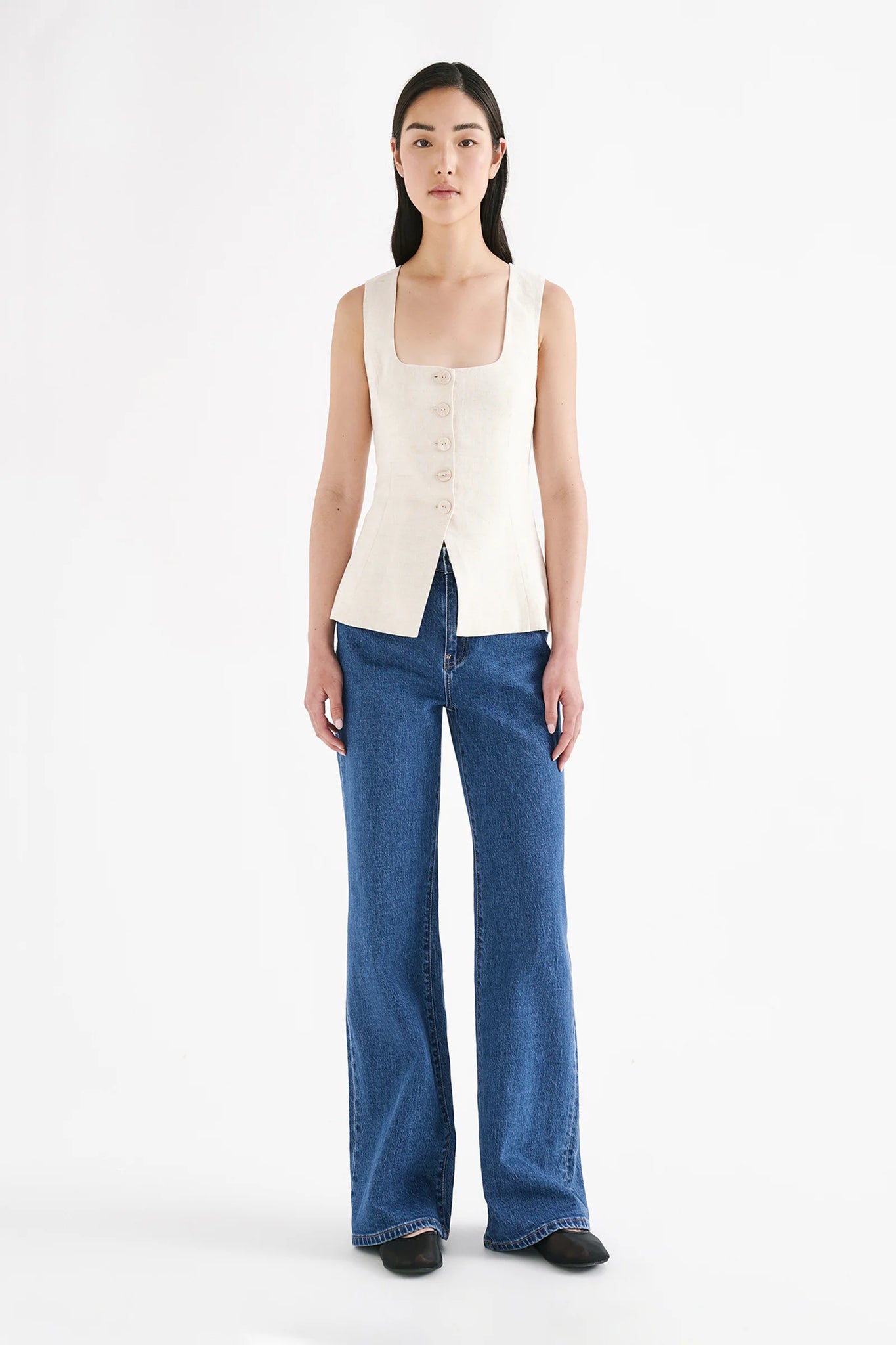 CLIO LINEN VEST | NATURAL