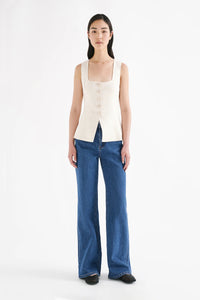 CLIO LINEN VEST | NATURAL