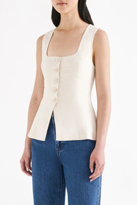 CLIO LINEN VEST | NATURAL
