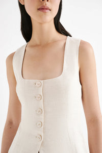 CLIO LINEN VEST | NATURAL