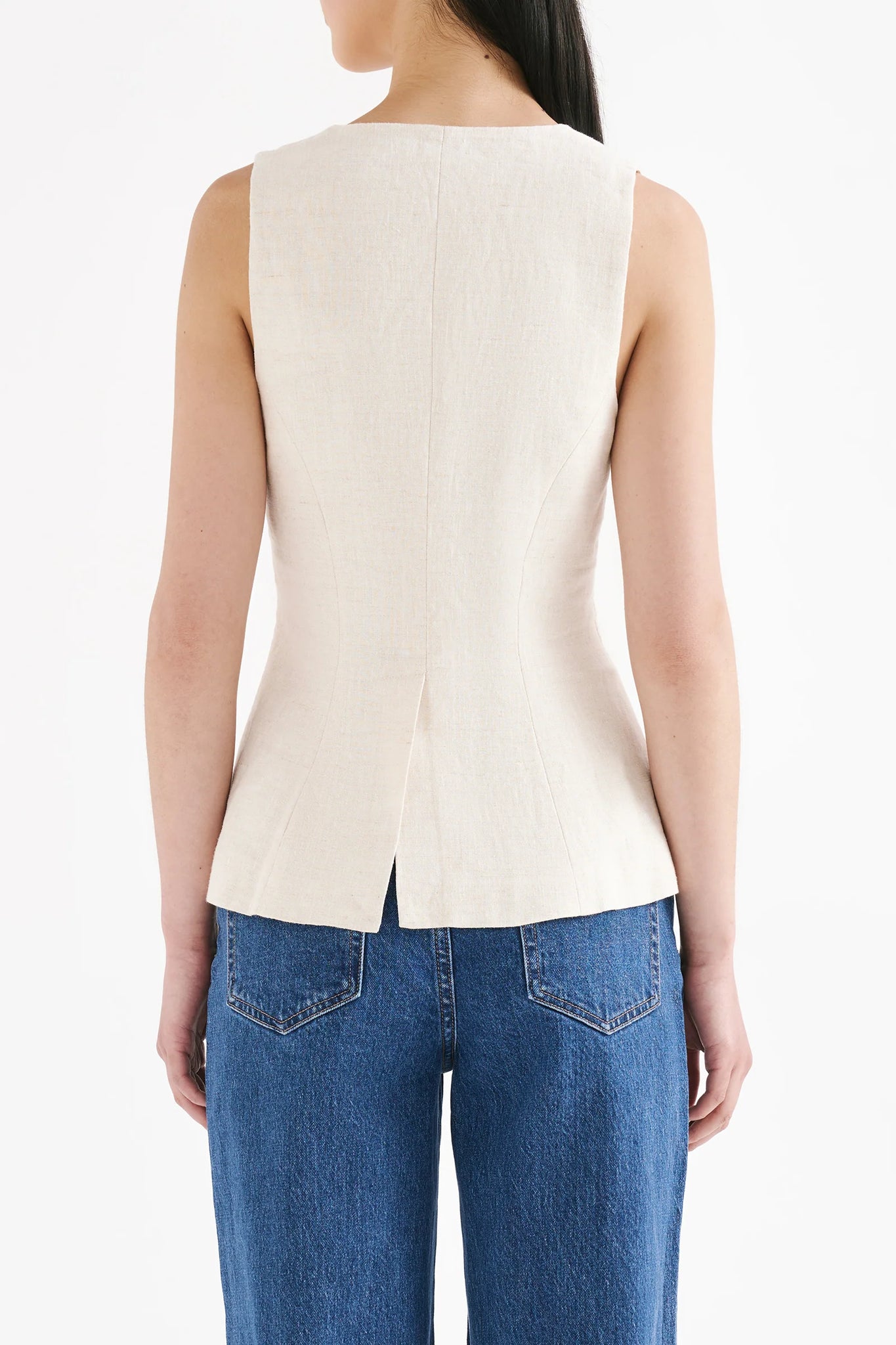 CLIO LINEN VEST | NATURAL